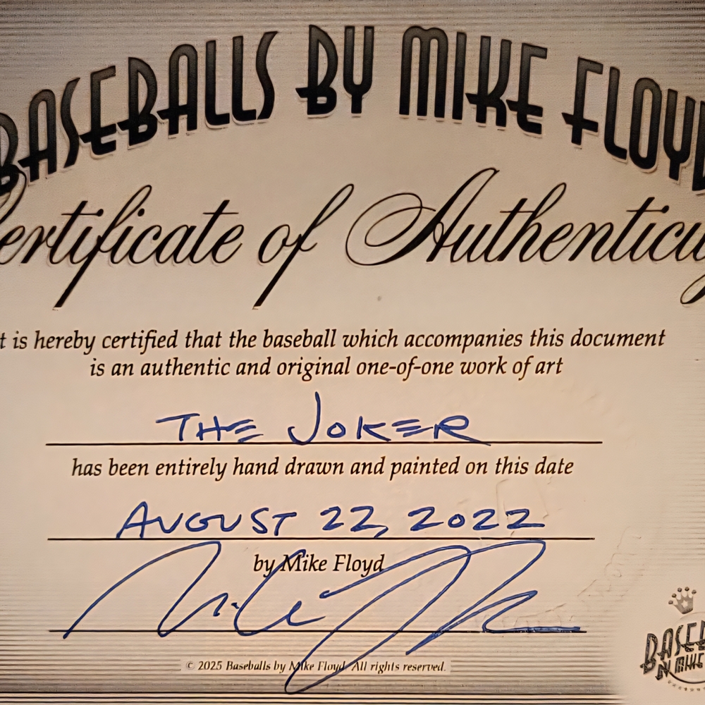 Mike Floyd "JOKER" baseball 1 of 1